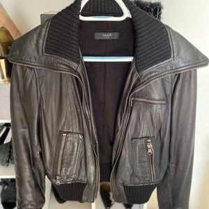S.W.O.R.D. Black Real Leather Biker Jacket Womens